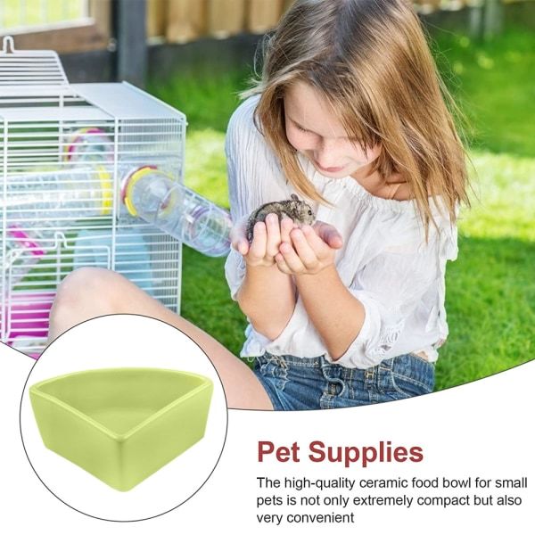 IG Hamster Skål Keramisk Tuggmatskål Vandskål til små green
