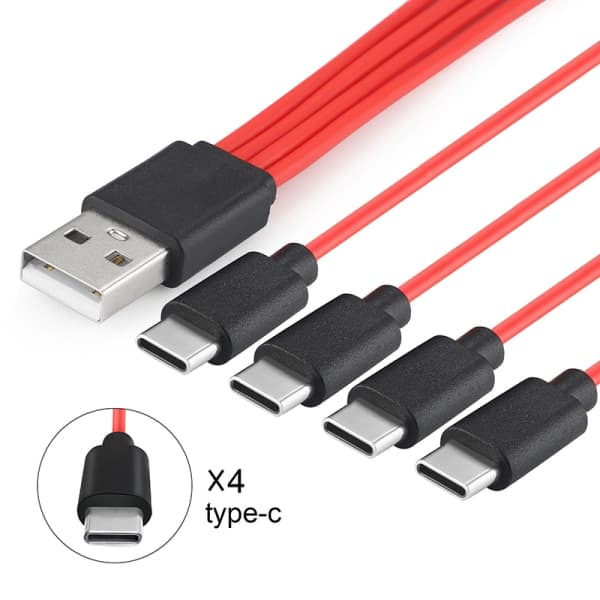IC Snabbladdning 4-i-1 USB Typ C Ren Koppar Datakabel Laddning