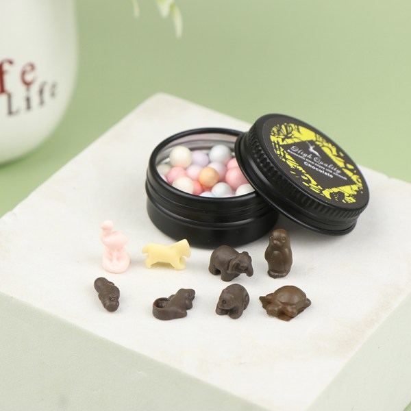 IC 1/12 skaala Nukkekoti Miniatyyri Eläin suklaa Snacks Box set A3