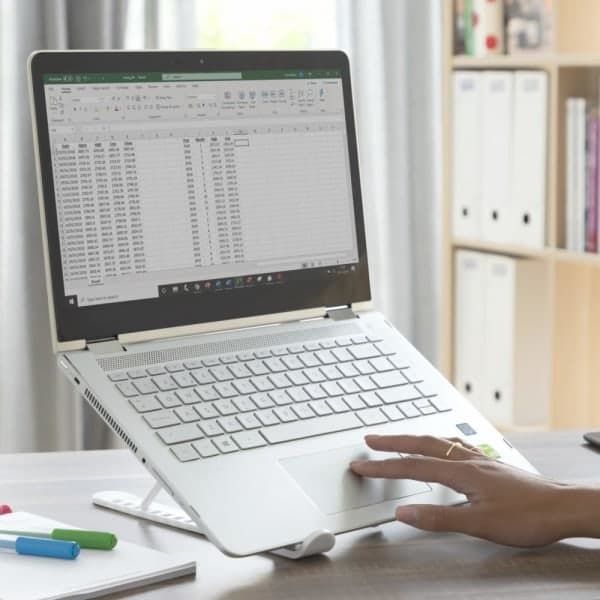 Laptopställ med öppen design - Justerbar vit
