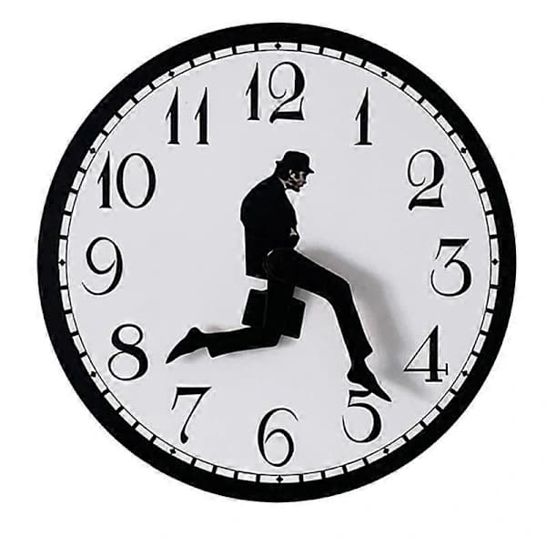 Walking Clock, Silly Walk Wall Clock, An Interesting Wall Clock for Bedroom Kitchen Living Room Black Black