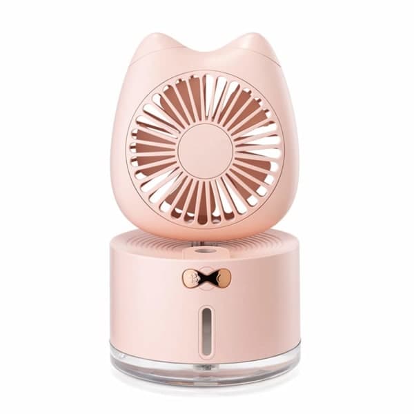 IC NOE Mini Skrivbordsfläkt USB Laddningsbar (Rosa)