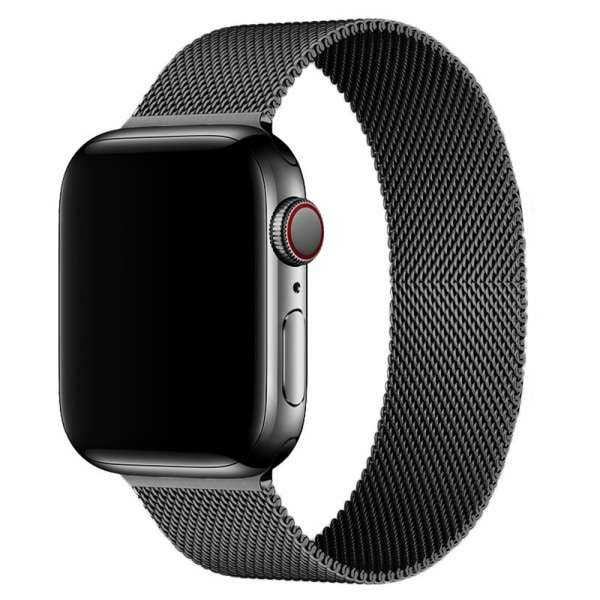 IC Milanese Loop Metalliranneke Apple Watch 42/44/45/49 mm Musta