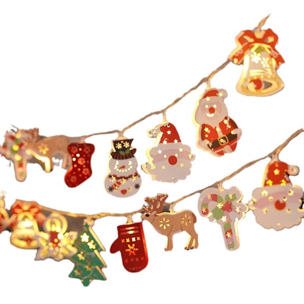 Julbelysning LED små ljusslingor Julbelysning järn Juldekorationer Julgransbelysning ljusslinga Santa Claus 【USB】3米20灯