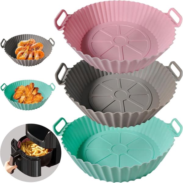 Stykker - Silikonkurvforinger - for - Gjenbrukbart - alternativ - bakepapir - tilbehør - 20 - cm - Silikonform - Silikonkurv