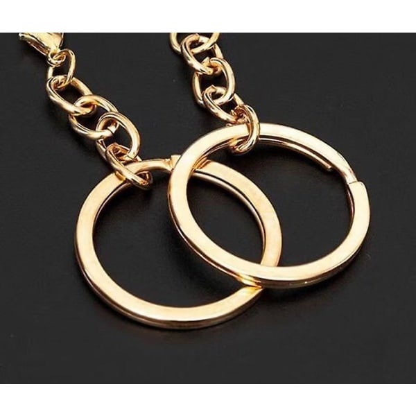 Håndværk Nøglering Ring Guld, Nøglering Ring Sæt Inkluderer Split Nøglering med Kæde til Harpiks Nøglering Fremstilling (50 stk, Guld) IC