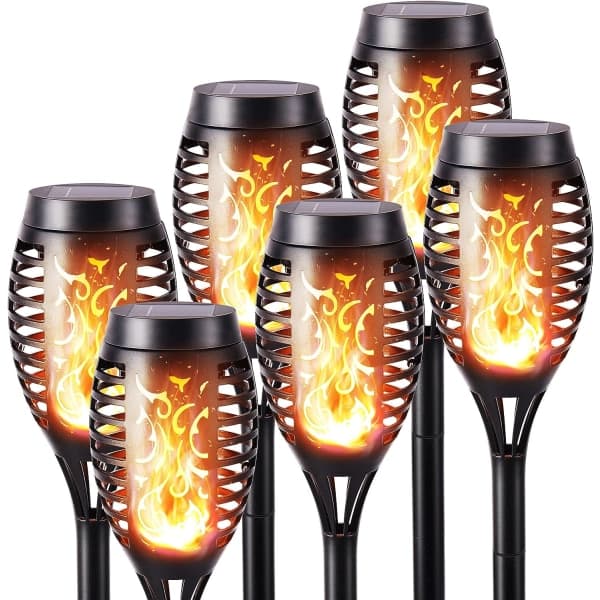 IC Utomhus Solar Flame Lights - 6-pack Vattentäta Solar Torch Lights