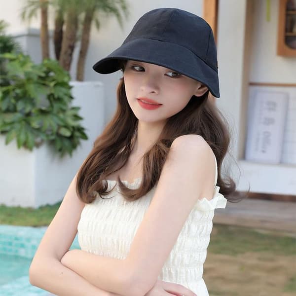 Denim Bucket Hats Dam Sommarhatt SVART Black