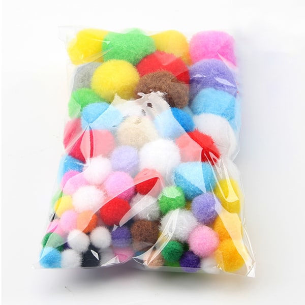 100 st blandade storlekar och färger DIY-hantverk färgglada minipompombollar bröllops- och heminredning