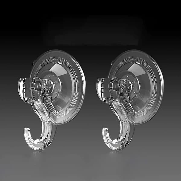 1-pack Powerful Transparent Suction Cup Hooks Supports 3KG, Plastic Wall Hook for Bathroom Office, Towel Hook for Bathrobe Coat Tea Hook