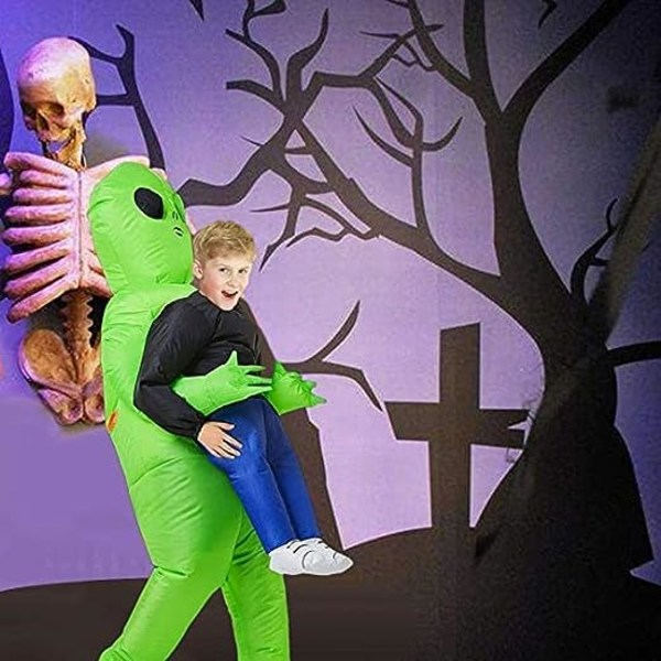 IC Uppblåsbar Dräkt Rolig Uppblåsbar Grön Dekorativ Klänning för Cosplay, Halloweenfest Karnevalskostymer