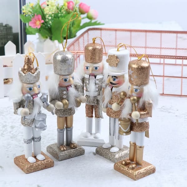 IC 1 stk 12cm Træ Nøddeknækker Solid Figur Model Dukke Ha farverig 1stk
