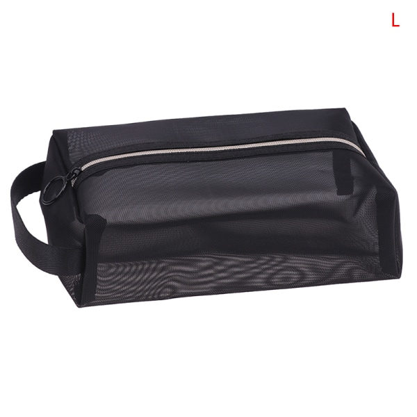 IC Makeup Brush Rejsetaske Kosmetisk Toilettaske Organizer Mesh K Sort L