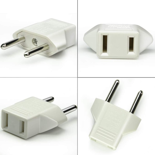 USA till EU Adapter - Hvit