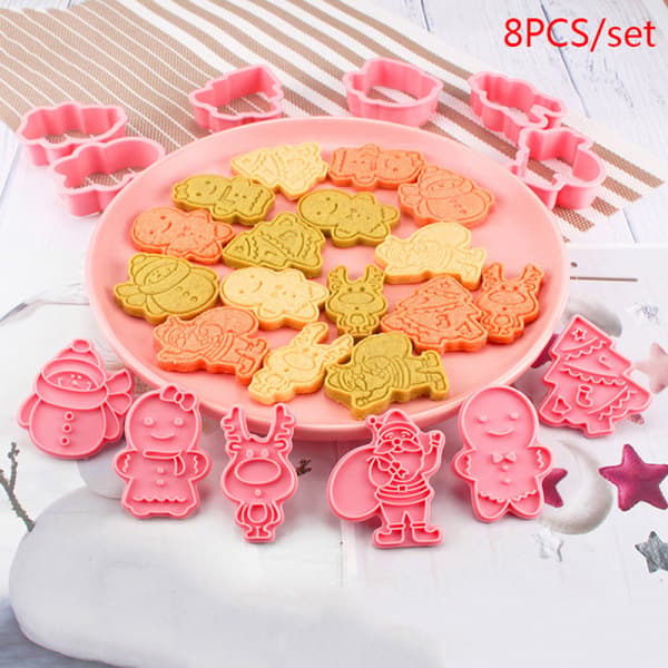 IC 8 stk/sett DIY Tegneserieform Julekaker Baking 8 STK