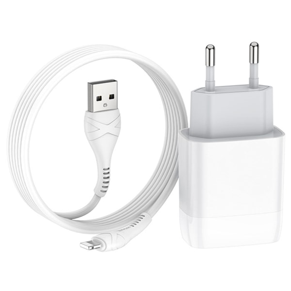 IC USB Laddningsadapter 15W USB Power USB-kontakt for Hvit Med iPhone-kabel