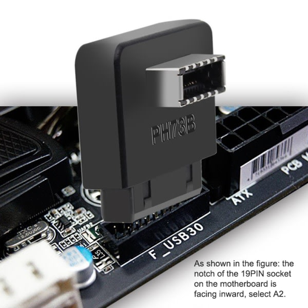 IC Moderkort USB Header Adapter USB3.0 19pin 20pin till TYPE-E 90 A1