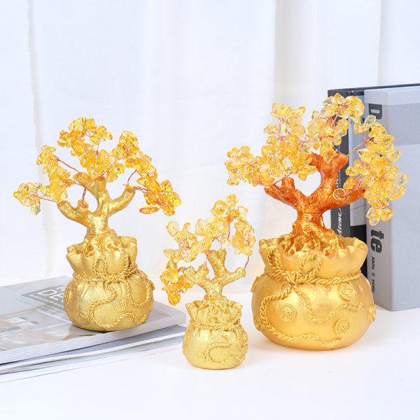 IC Feng Shui Penge-Lykketre Gul Citrin Krystal Lykketre D 23CM