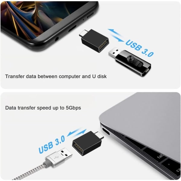 IC Supersnabb-adapter USB C til USB 3.0 Svart