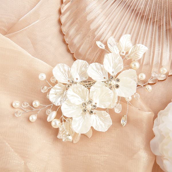 Bryllupskrystallperleblomst Hårklemme Blomsterbarrette-hår one size