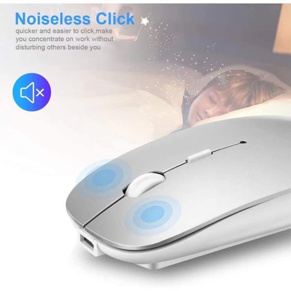 IC Bluetooth måste Tyst uppladdningsbar trådlös bärbar datormus