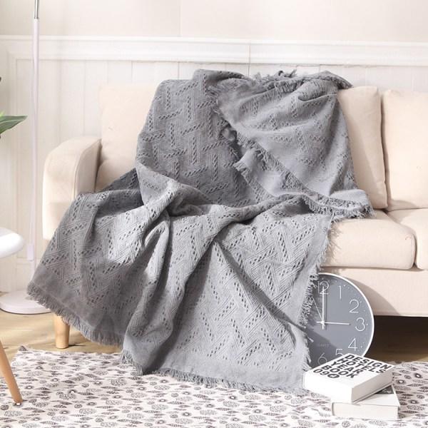 IC Bomulds Sofa Release Fuld Dækning Ensfarvet Sofa Tæppe 90*90