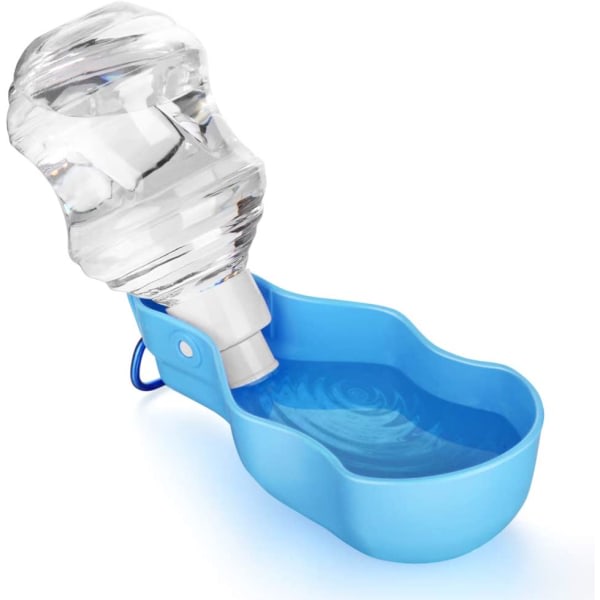 Hundvattenflaska Resevattenflaska för husdjur med hopfällbar skålhållare Drinkkopp Blue