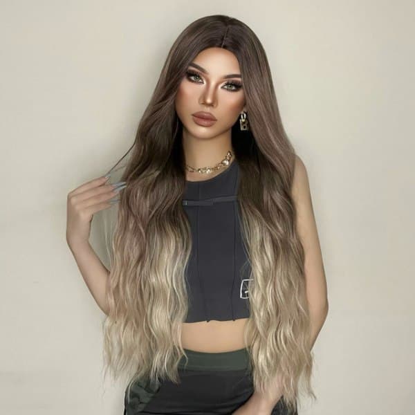IC Dameparikk, lang krøllete naturlige hårparikker
