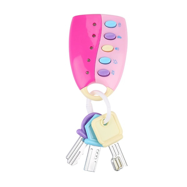 IC Baby Smart Key Fjernkontroll Bilkontroll Musikk Leketøy for Barn Utdanningsleker Rosa