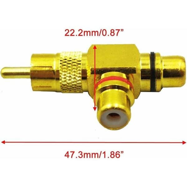 2 stk. Y-adapter RCA-splitteradapter RCA hann til 2 RCA hunn splitteradapter