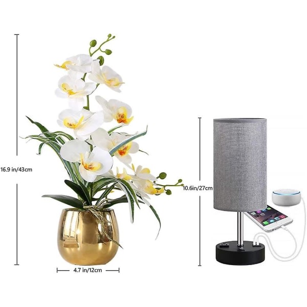 IG Konstgjord blomma Phalaenopsis plastorkidé i bonsaikruka