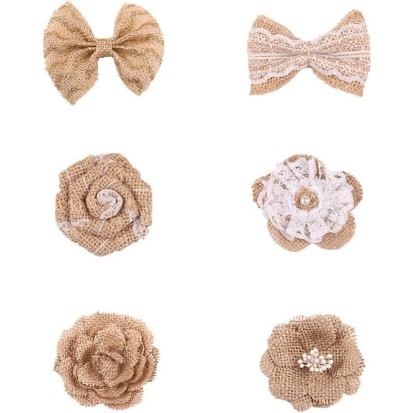 24 st linneblommor och juteblommor, set