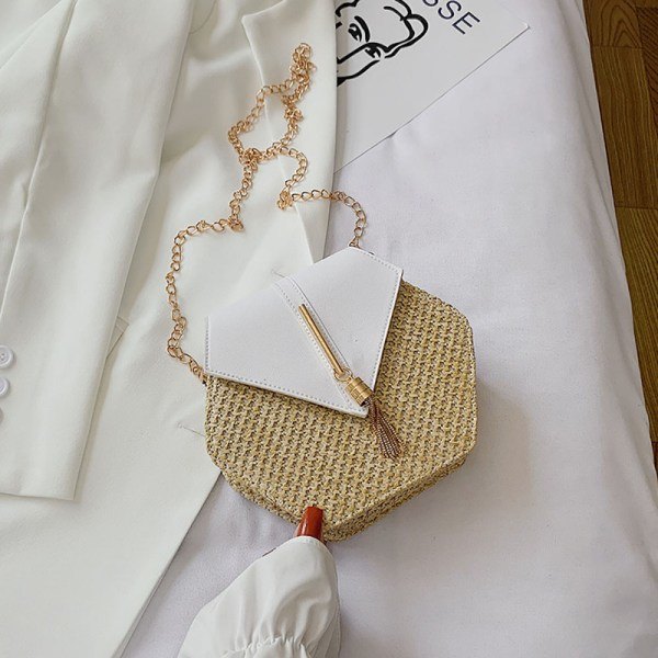 IC Halmväska för kvinnor, crossbody-väska för sommarstranden