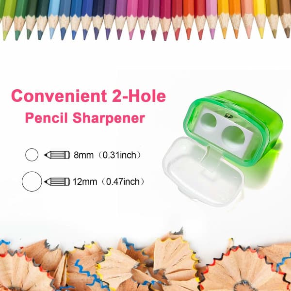 IC 8-pack dubbla hålslipare med lock, manuella skärpare