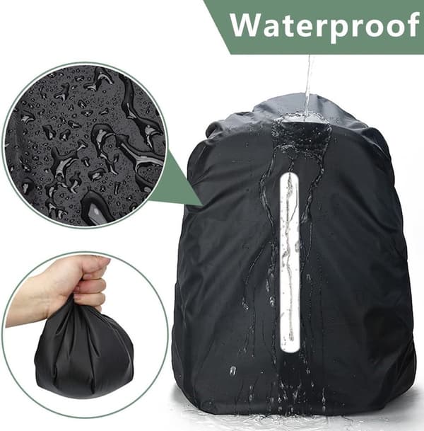 Vattentätt ryggsäcksregnskydd, 2-pack, XL (56-70L), reflekterande, för vandring och camping