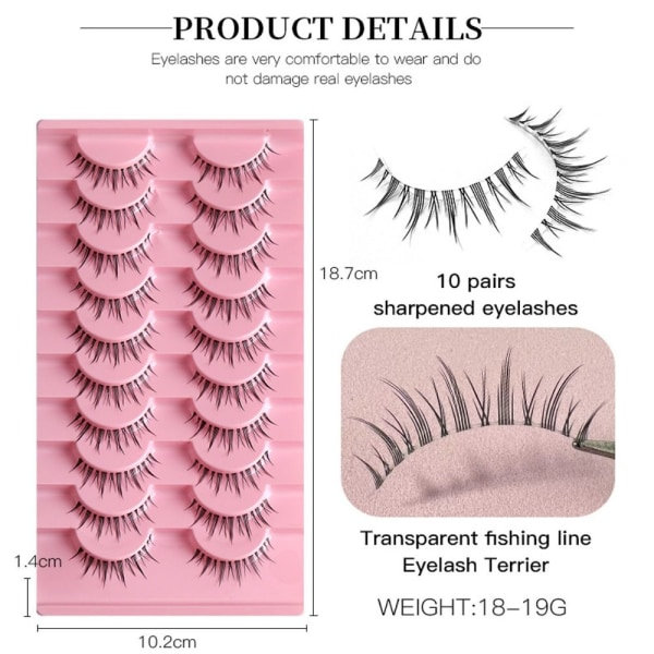 10 Par Manga Lashes Falske Øjenvipper TM10 TM10 TM10 TM10