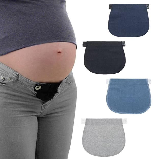 4-delt - taljeforlænger - elastisk - jeans talje - Elastisk - mammabælteforlænger - knapforlænger - Egnet - jeans