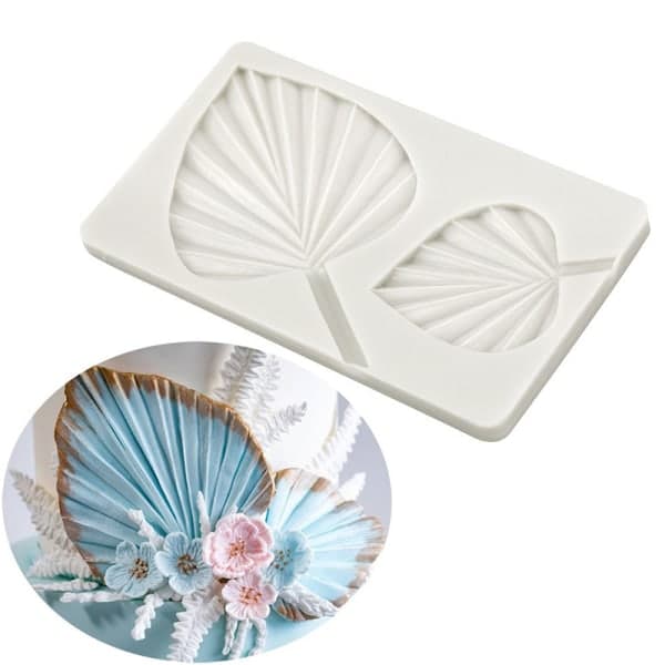 IC Palm Leaf Silikon Sugarcraft Form Resin Verktøy Cupcake Baking Mo