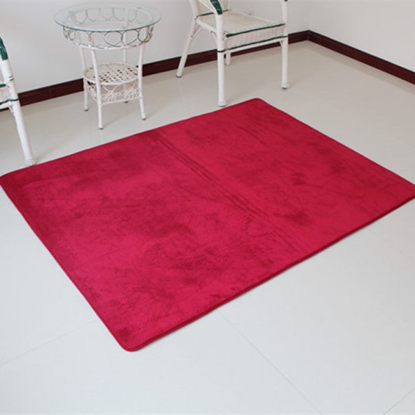 Duschmatta Halkskydd Absorberande Badrumsmatta Matta Coral Fleece Vinröd 0,5 m * 0,8 M