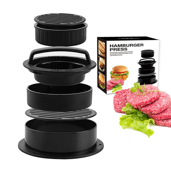 IC 3 in 1 Non Stick Meat Beef Veggie Hamburger Patty Form Essentia Yellow Bagged