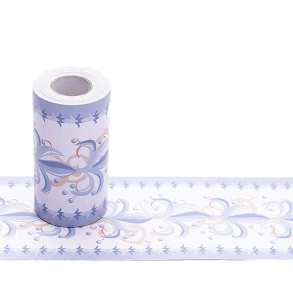 Self-adhesive wallpaper border, 10 cm x 10 meters (Blue)
