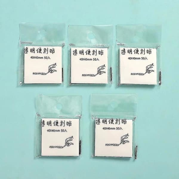 300 stk. gennemsigtige post-it-lapper, 76 x 76 mm gennemsigtige selvklæbende lapper