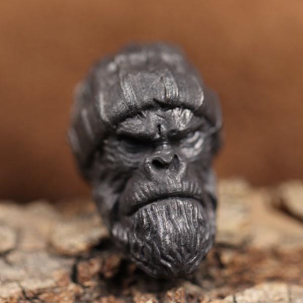 IC Uldhat Gorillahoved Skulptur Messingperle Dyr Orangutang DI