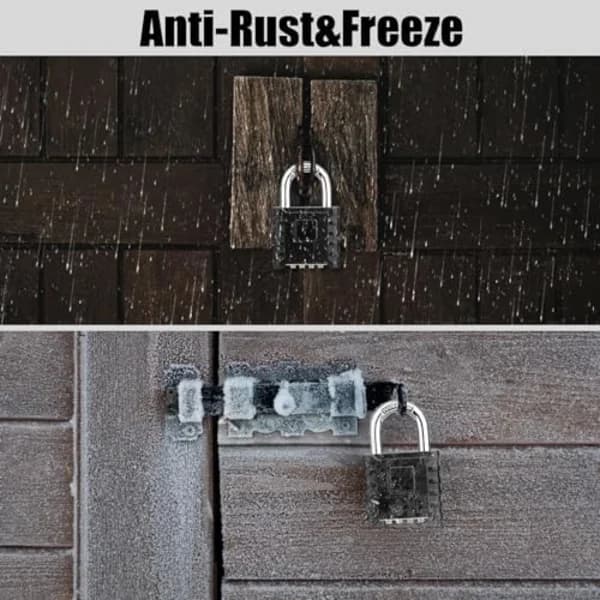 Combination Padlock, Large Outdoor Padlock [Easy One-Touch Unlock] High Security Weatherproof, Hidden Password Design S
