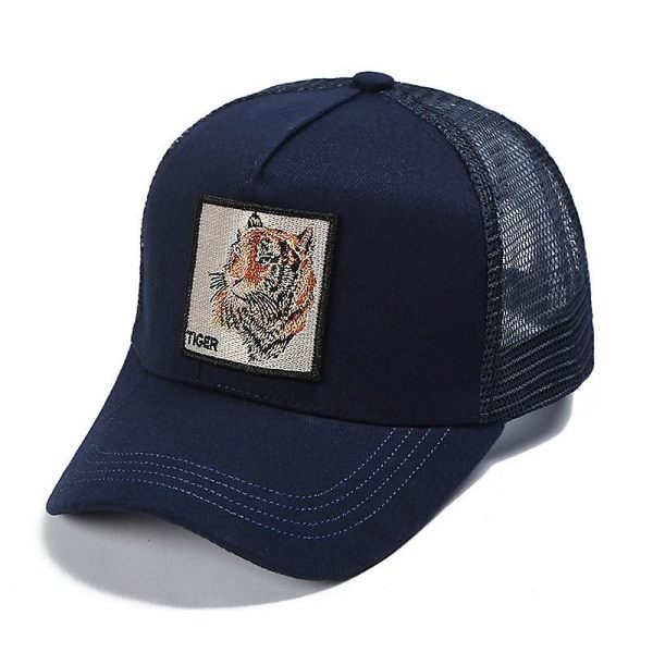 Dyrklistermærke Baseball Mesh Cap Tiger Vinrød + Marinblå