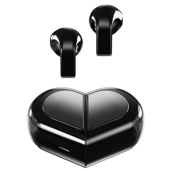 Hjärtformade hörlurar Roterbara trådlösa Bluetooth in-ear hörlurar modell K520 Svart