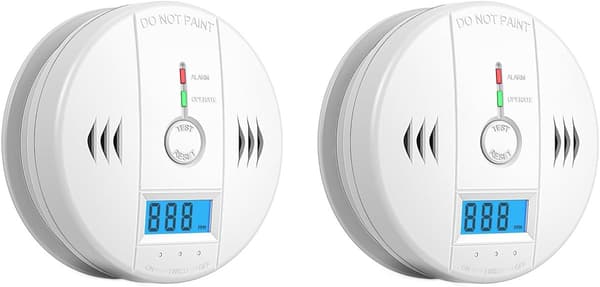 2 - Carbon Monoxide Detectors - Carbon Monoxide Detector - With - Artificial - Alarm Sound - Digital - LED - Display