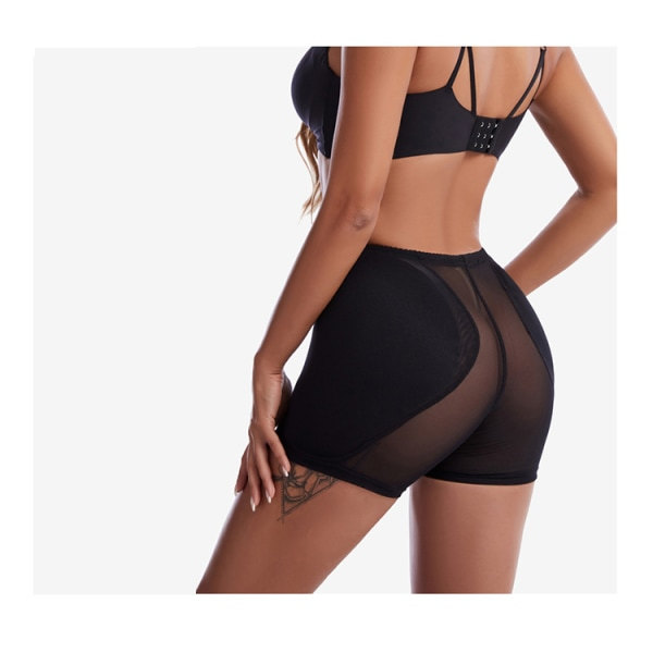 IC Kvinnors Butt Lifter Shapewear Höftkuddar Enhancer Trosor Shaper Boyshort Svart M