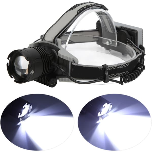 XHP70 Hodelykt, USB-ladehodelykt, Robust hodelykt med hodebånd, Digitalt display, Zoom, DUBUNS