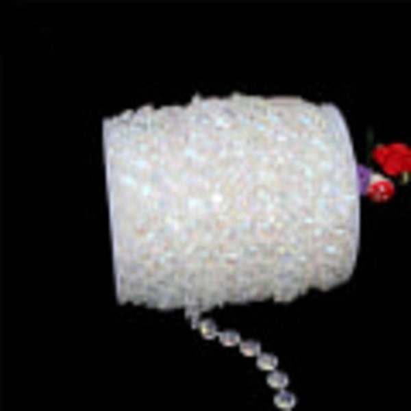 IC 2 rullar Transparenta pärlor Kedja korsad kristalldekoration